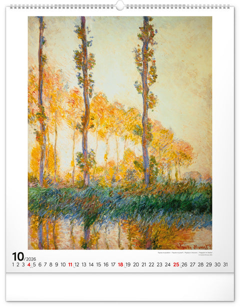 Wall calendar Claude Monet 2026, 48 x 56 cm