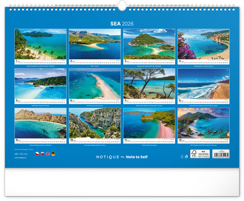 Wall calendar Sea 2026, 48 x 33 cm