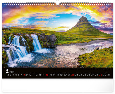 Wall calendar Landscapes 2026, 48 x 33 cm