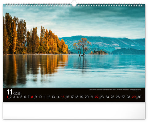 Wall calendar Landscapes 2026, 48 x 33 cm