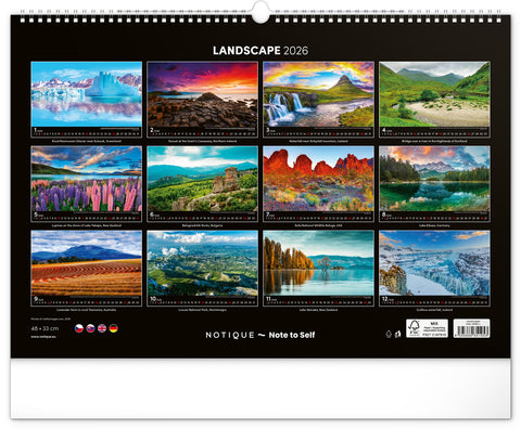 Wall calendar Landscapes 2026, 48 x 33 cm