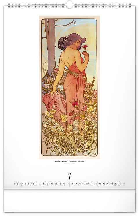 Wall calendar Alphonse Mucha 2026, 33 x 46 cm