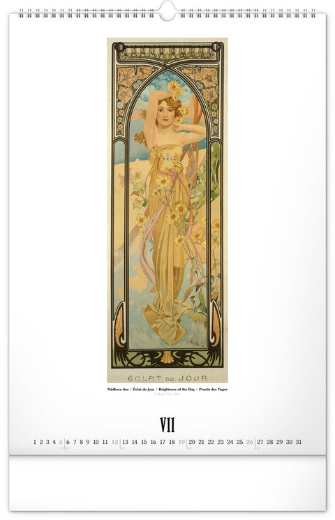 Wall calendar Alphonse Mucha 2026, 33 x 46 cm