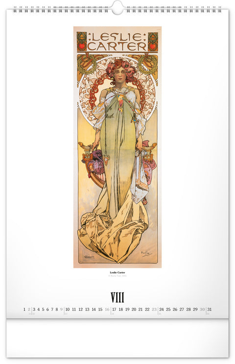 Wall calendar Alphonse Mucha 2026, 33 x 46 cm