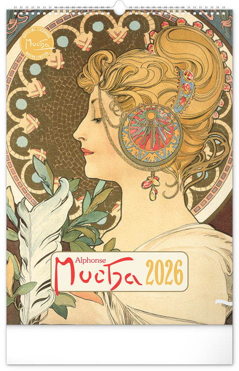 Wall calendar Alphonse Mucha 2026, 33 x 46 cm