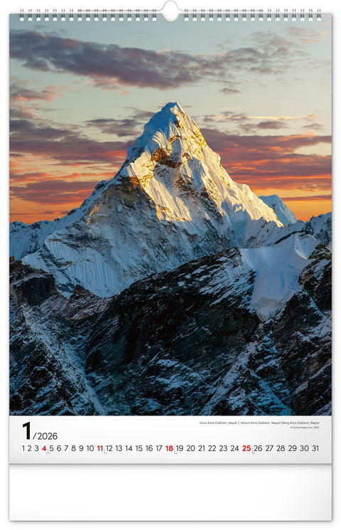 Wall calendar Mountains 2026, 33 x 46 cm
