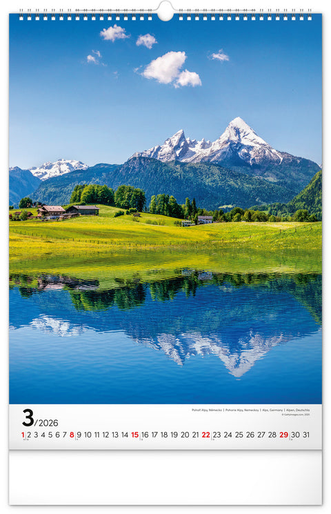 Wall calendar Mountains 2026, 33 x 46 cm