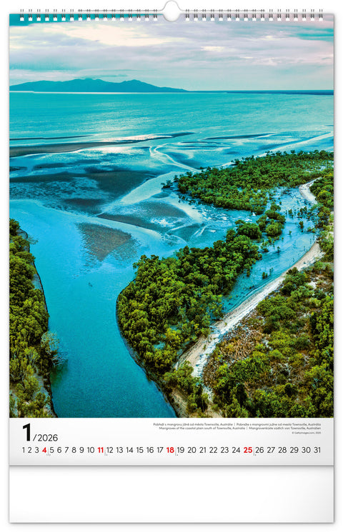 Wall calendar Aqua 2026, 33 x 46 cm