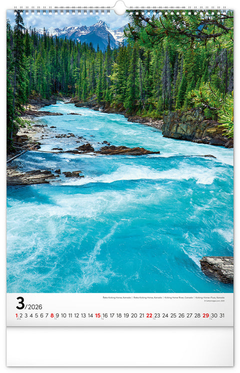 Wall calendar Aqua 2026, 33 x 46 cm