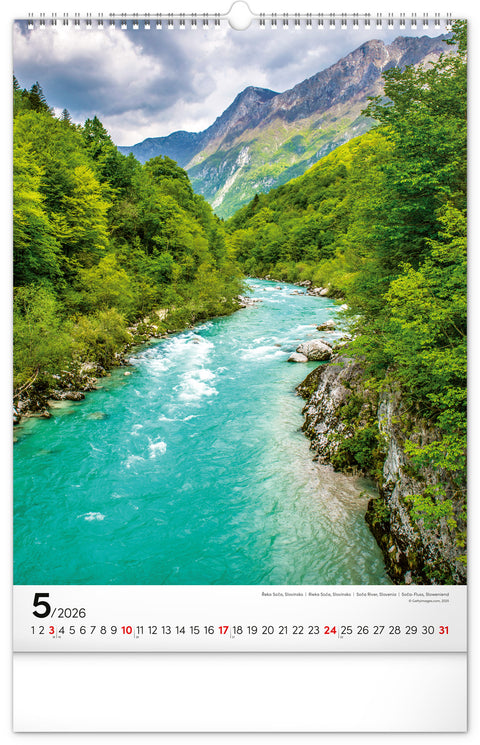 Wall calendar Aqua 2026, 33 x 46 cm