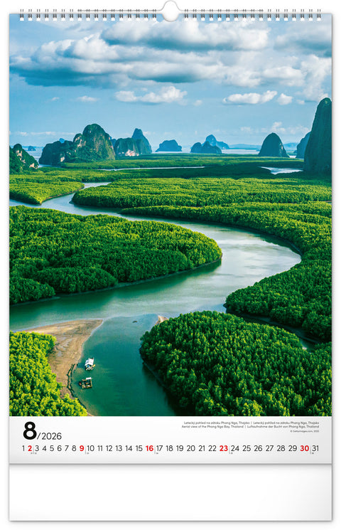 Wall calendar Aqua 2026, 33 x 46 cm