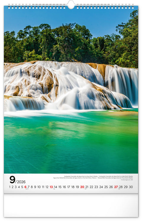 Wall calendar Aqua 2026, 33 x 46 cm
