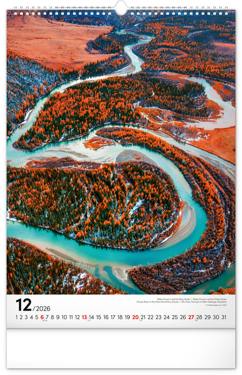 Wall calendar Aqua 2026, 33 x 46 cm