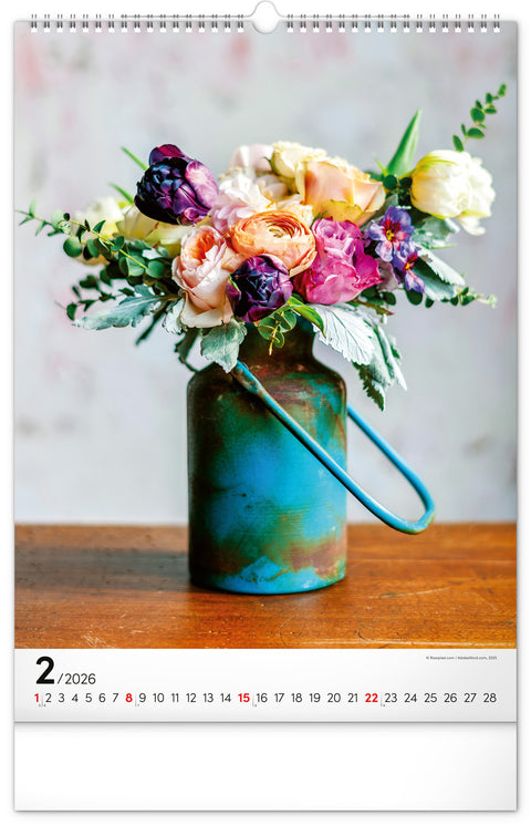 Wall calendar Bouquets 2026, 33 x 46 cm