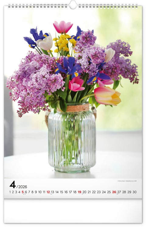 Wall calendar Bouquets 2026, 33 x 46 cm