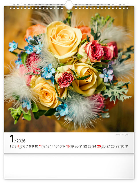 Wall calendar Flowers 2026, 30 x 34 cm