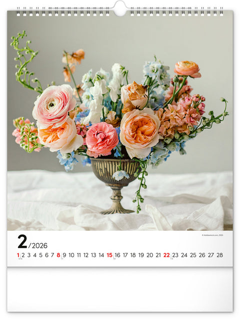 Wall calendar Flowers 2026, 30 x 34 cm