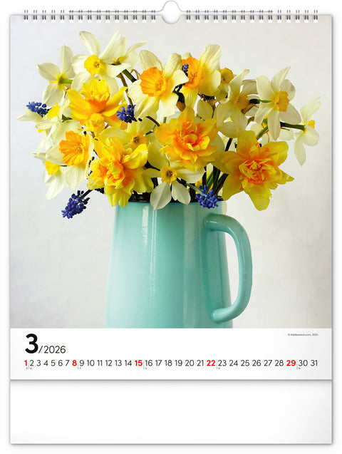 Wall calendar Flowers 2026, 30 x 34 cm