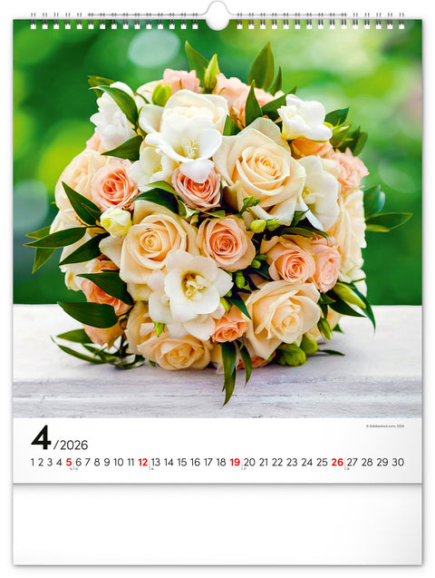 Wall calendar Flowers 2026, 30 x 34 cm