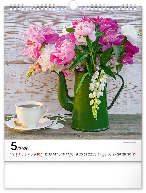 Wall calendar Flowers 2026, 30 x 34 cm