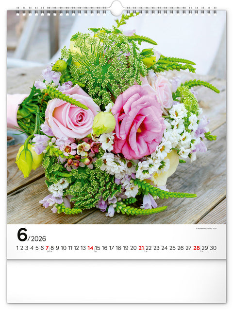 Wall calendar Flowers 2026, 30 x 34 cm