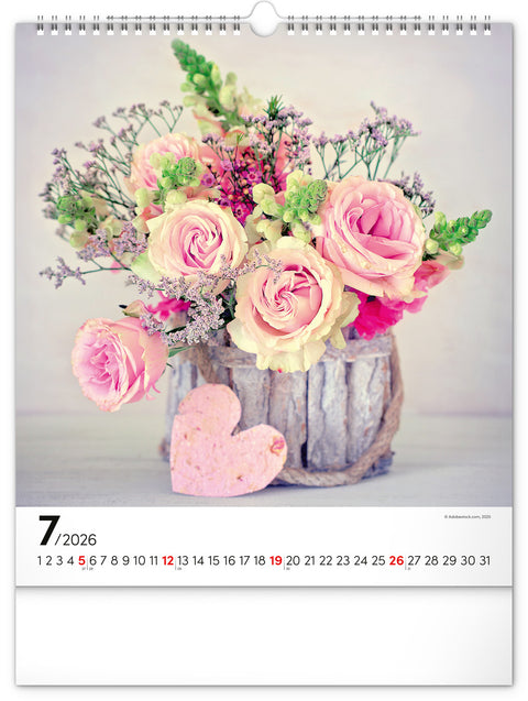 Wall calendar Flowers 2026, 30 x 34 cm
