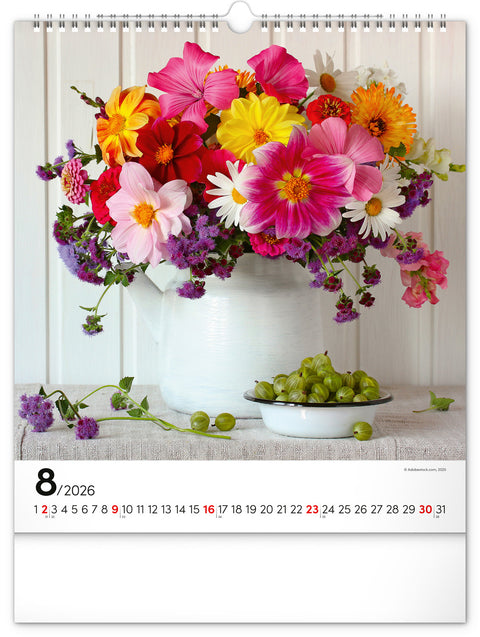 Wall calendar Flowers 2026, 30 x 34 cm