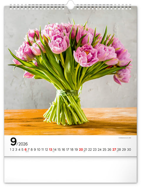 Wall calendar Flowers 2026, 30 x 34 cm
