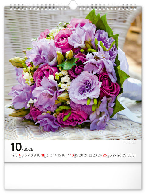Wall calendar Flowers 2026, 30 x 34 cm