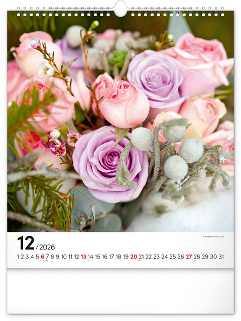 Wall calendar Flowers 2026, 30 x 34 cm