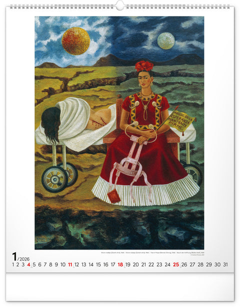 Wall calendar Frida Kahlo 2026, 48 x 56 cm