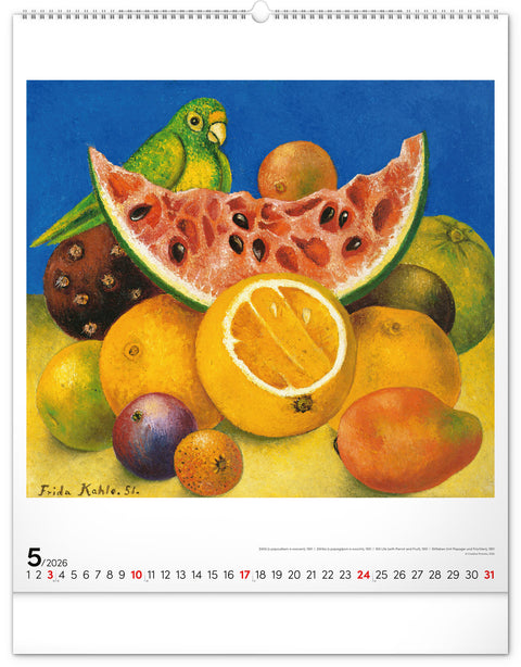 Wall calendar Frida Kahlo 2026, 48 x 56 cm