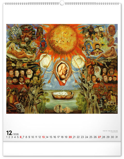 Wall calendar Frida Kahlo 2026, 48 x 56 cm