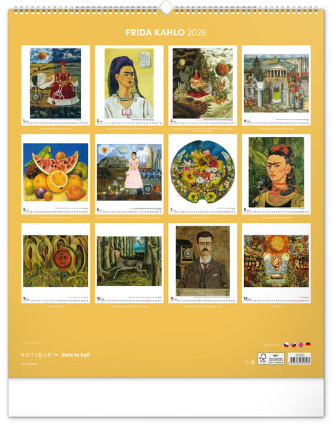 Wall calendar Frida Kahlo 2026, 48 x 56 cm