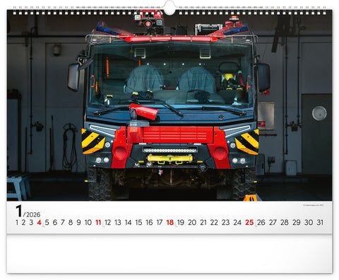 Wall calendar Fire Trucks 2026, 48 x 33 cm