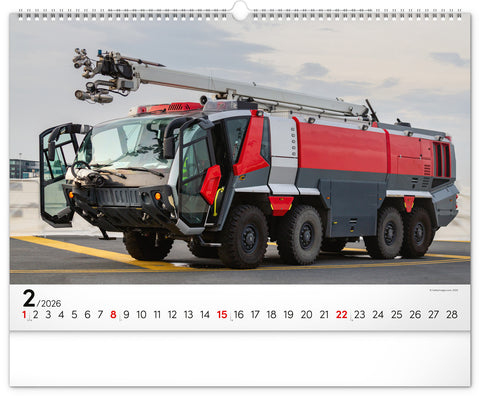 Wall calendar Fire Trucks 2026, 48 x 33 cm