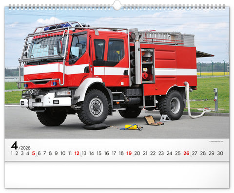 Wall calendar Fire Trucks 2026, 48 x 33 cm