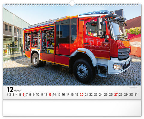 Wall calendar Fire Trucks 2026, 48 x 33 cm