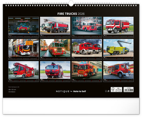 Wall calendar Fire Trucks 2026, 48 x 33 cm