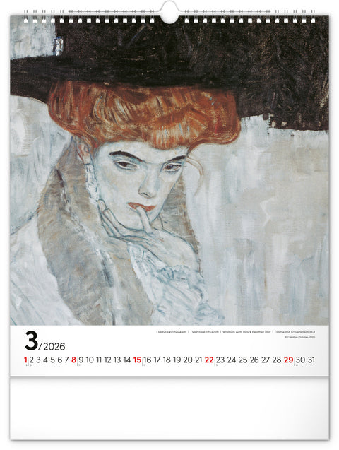 Wall calendar Gustav Klimt 2026, 30 x 34 cm