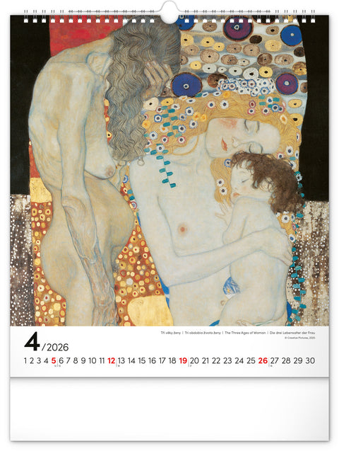 Wall calendar Gustav Klimt 2026, 30 x 34 cm