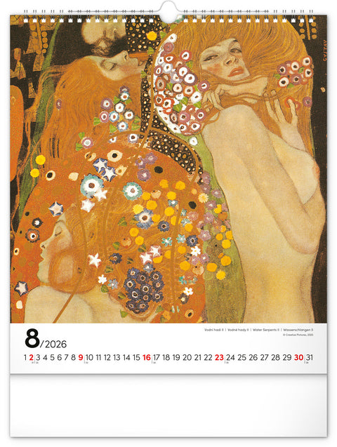 Wall calendar Gustav Klimt 2026, 30 x 34 cm