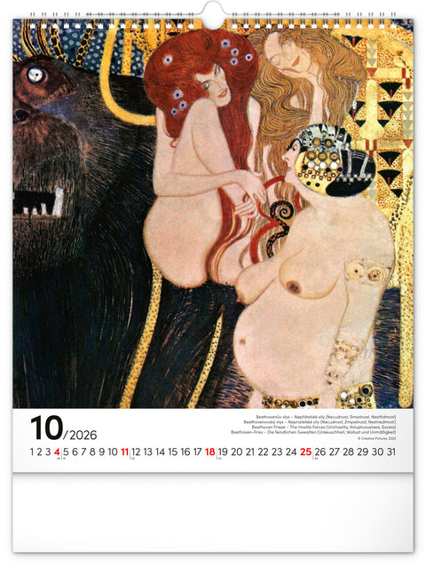 Wall calendar Gustav Klimt 2026, 30 x 34 cm