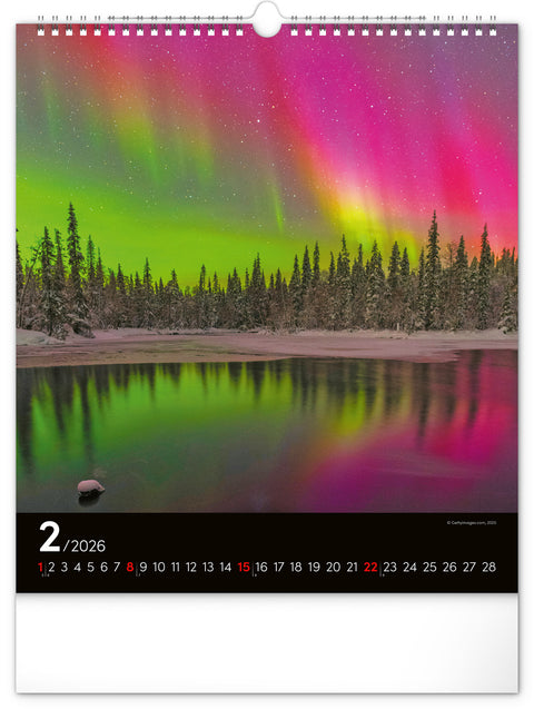 Wall calendar Aurora Borealis 2026, 30 x 34 cm