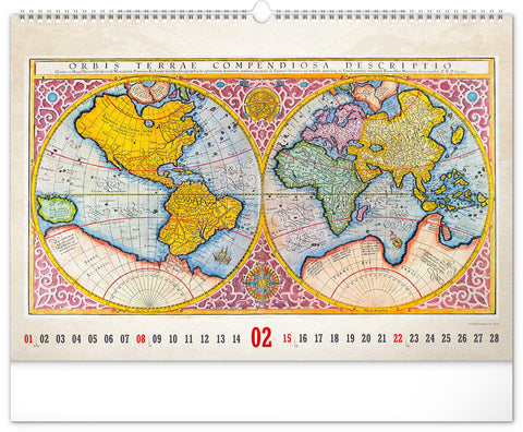 Wall calendar Antique maps 2026, 48 x 33 cm