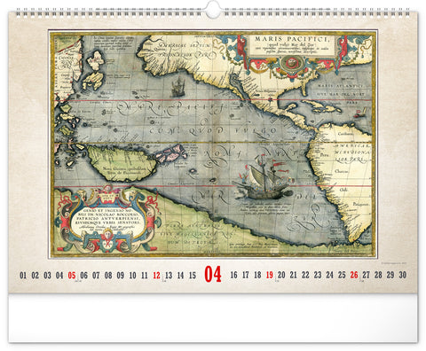 Wall calendar Antique maps 2026, 48 x 33 cm