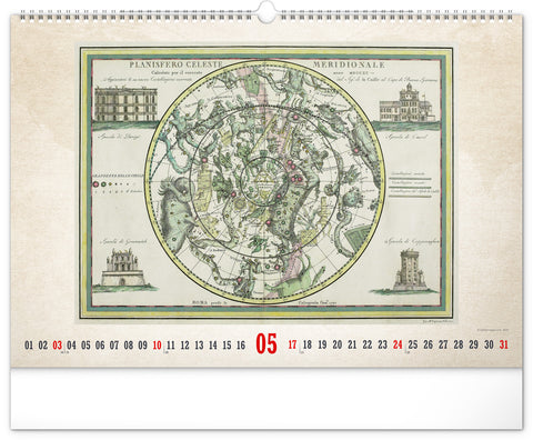 Wall calendar Antique maps 2026, 48 x 33 cm