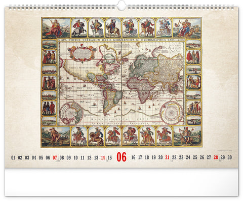 Wall calendar Antique maps 2026, 48 x 33 cm