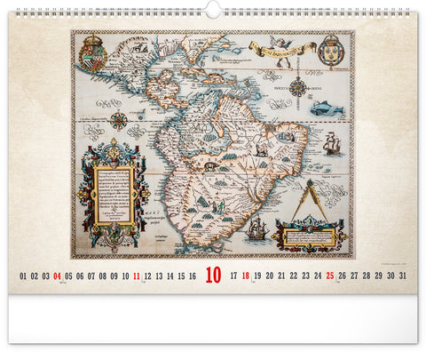 Wall calendar Antique maps 2026, 48 x 33 cm