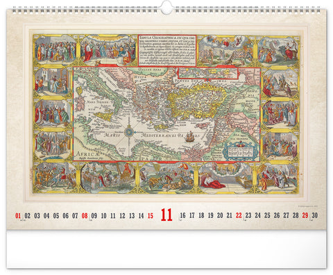 Wall calendar Antique maps 2026, 48 x 33 cm